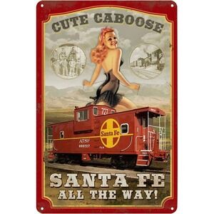 Pinup Girl Railroad Train Poster Tin Metal Signs Home Décor Vintage Wall Plaque